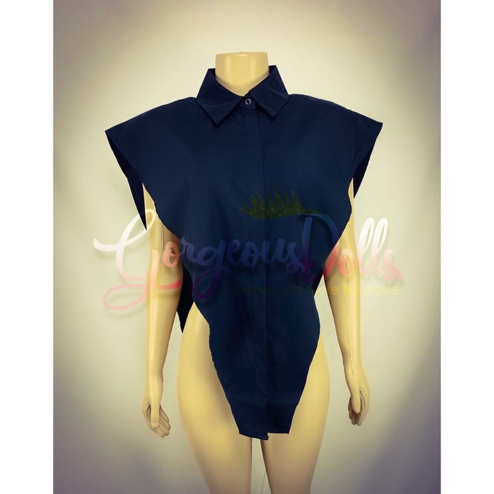 Gorgeous Dolls Button Down Sideless Poncho Shirt